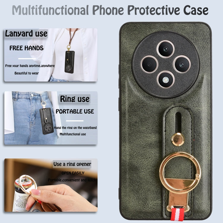 For OPPO Reno12 F 5G Wristband Leather Back Phone Case
