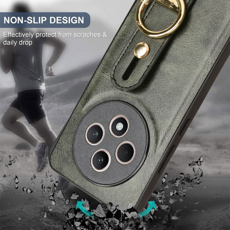For OPPO Reno12 F 5G Wristband Leather Back Phone Case