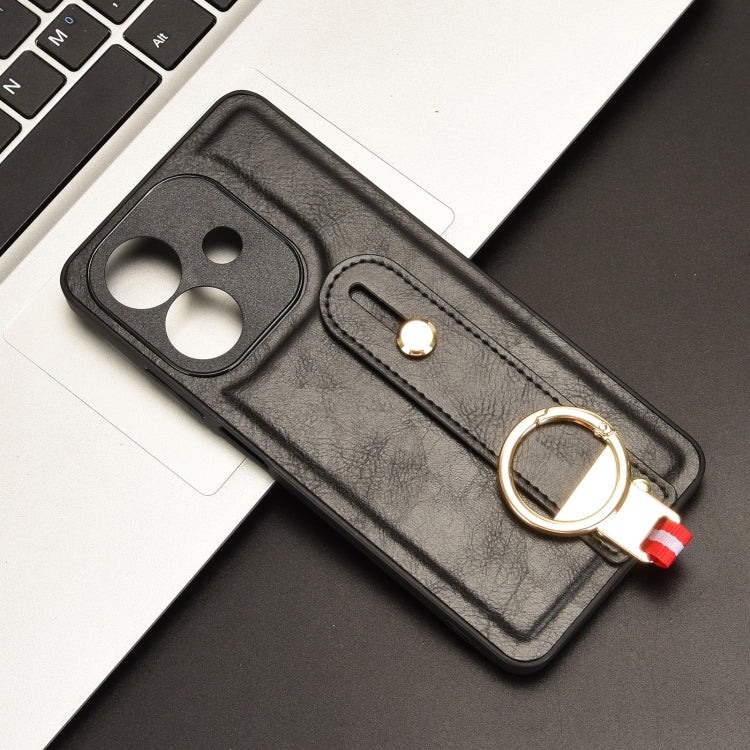 For OPPO A3x 5G Wristband Leather Back Phone Case