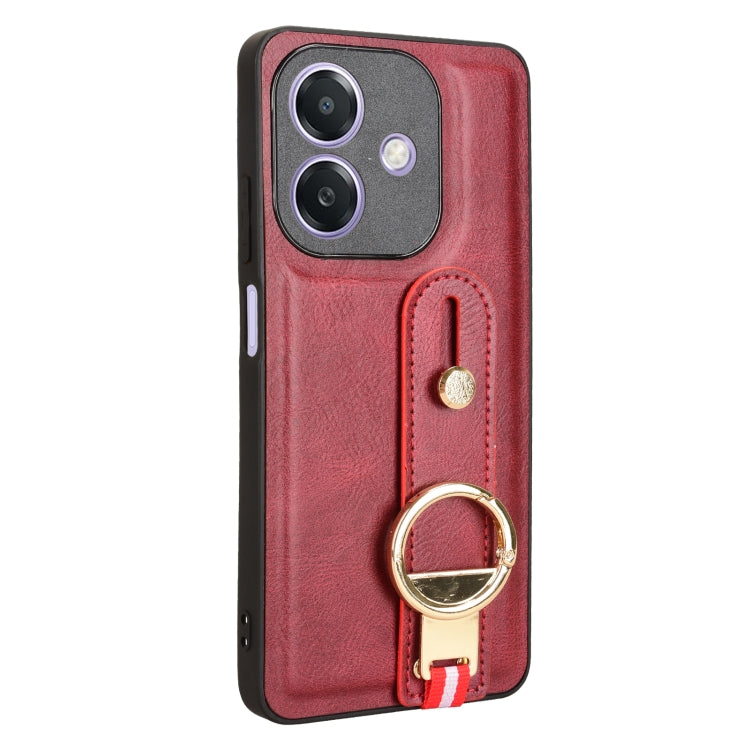For OPPO A3x 5G Wristband Leather Back Phone Case