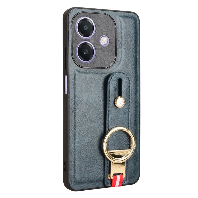 For OPPO A3x 5G Wristband Leather Back Phone Case