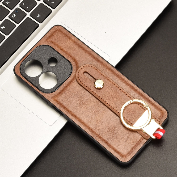 For OPPO A3x 5G Wristband Leather Back Phone Case