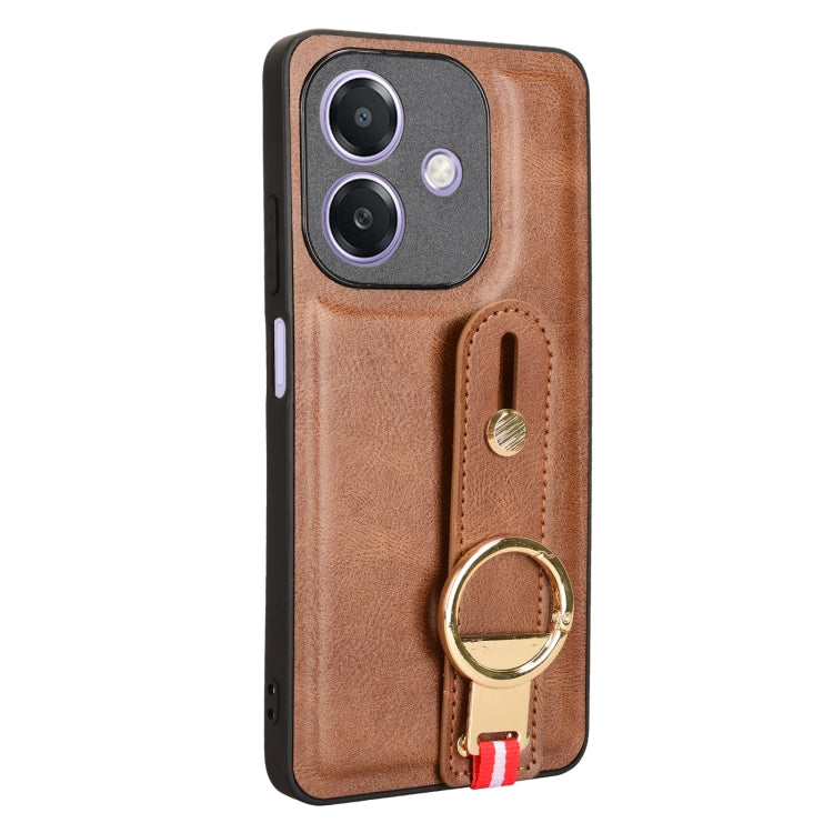 For OPPO A3x 5G Wristband Leather Back Phone Case