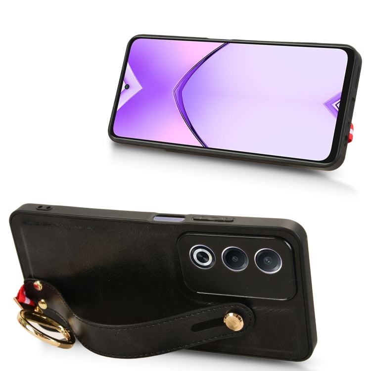 For OPPO K12x 5G / A3 Pro Global Wristband Leather Back Phone Case