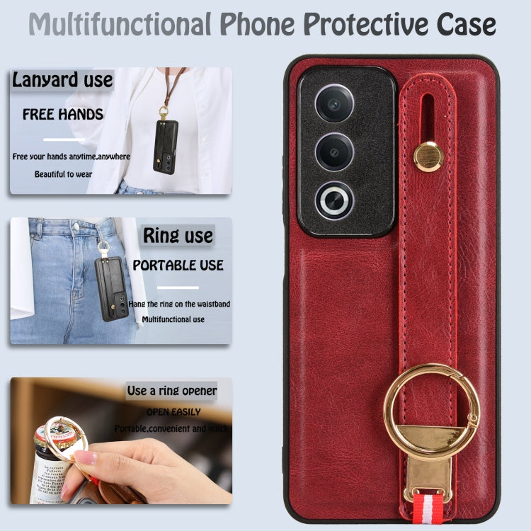 For OPPO K12x 5G / A3 Pro Global Wristband Leather Back Phone Case
