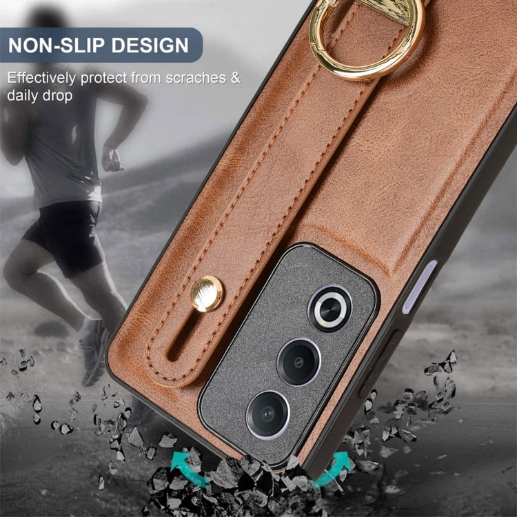 For OPPO K12x 5G / A3 Pro Global Wristband Leather Back Phone Case