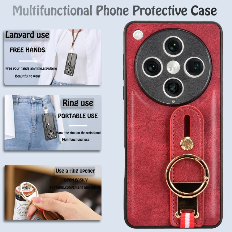 For OPPO Find X8 Pro Wristband Leather Back Phone Case
