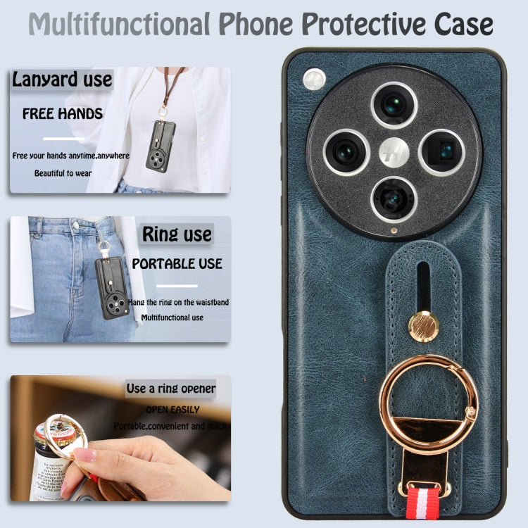 For OPPO Find X8 Pro Wristband Leather Back Phone Case