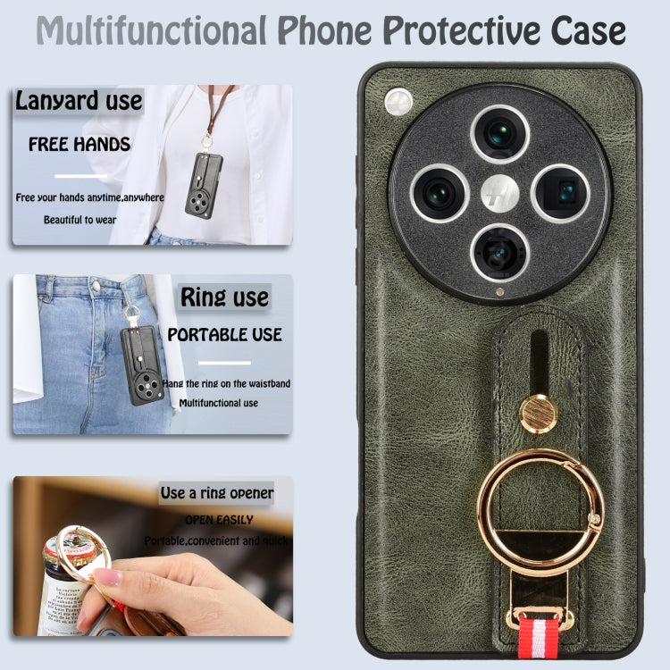 For OPPO Find X8 Pro Wristband Leather Back Phone Case