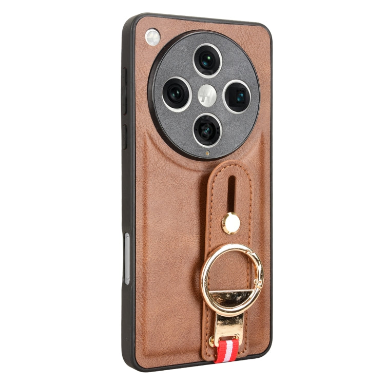 For OPPO Find X8 Pro Wristband Leather Back Phone Case