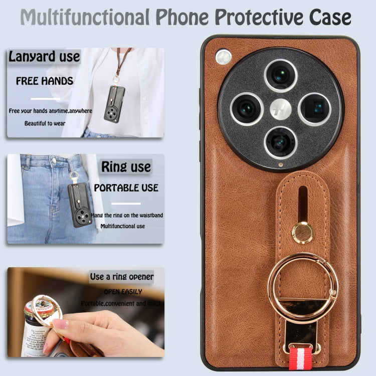 For OPPO Find X8 Pro Wristband Leather Back Phone Case