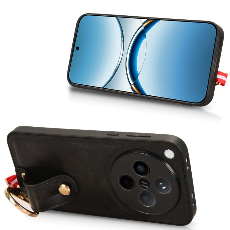 For OPPO Find X8 Wristband Leather Back Phone Case