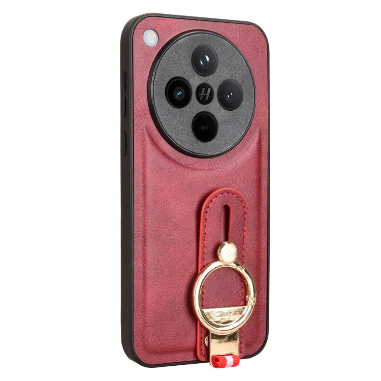 For OPPO Find X8 Wristband Leather Back Phone Case