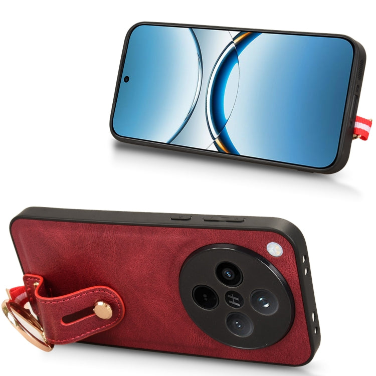 For OPPO Find X8 Wristband Leather Back Phone Case