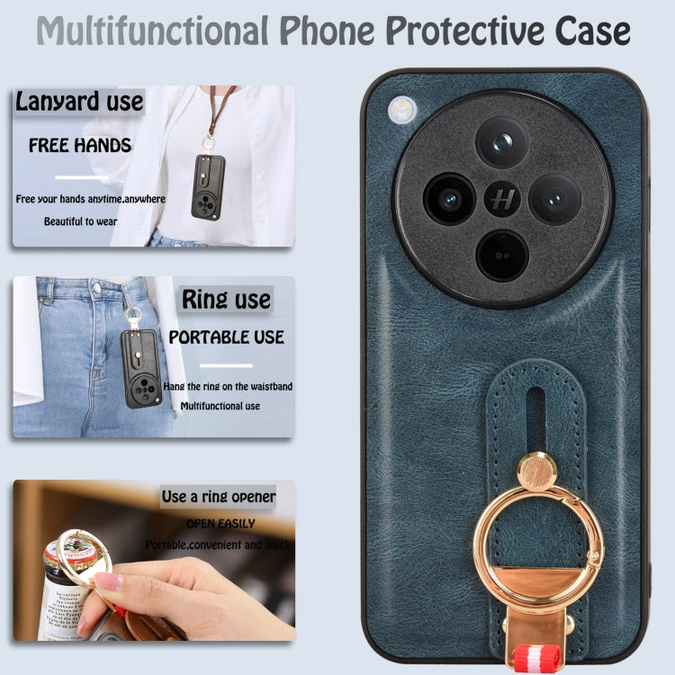 For OPPO Find X8 Wristband Leather Back Phone Case