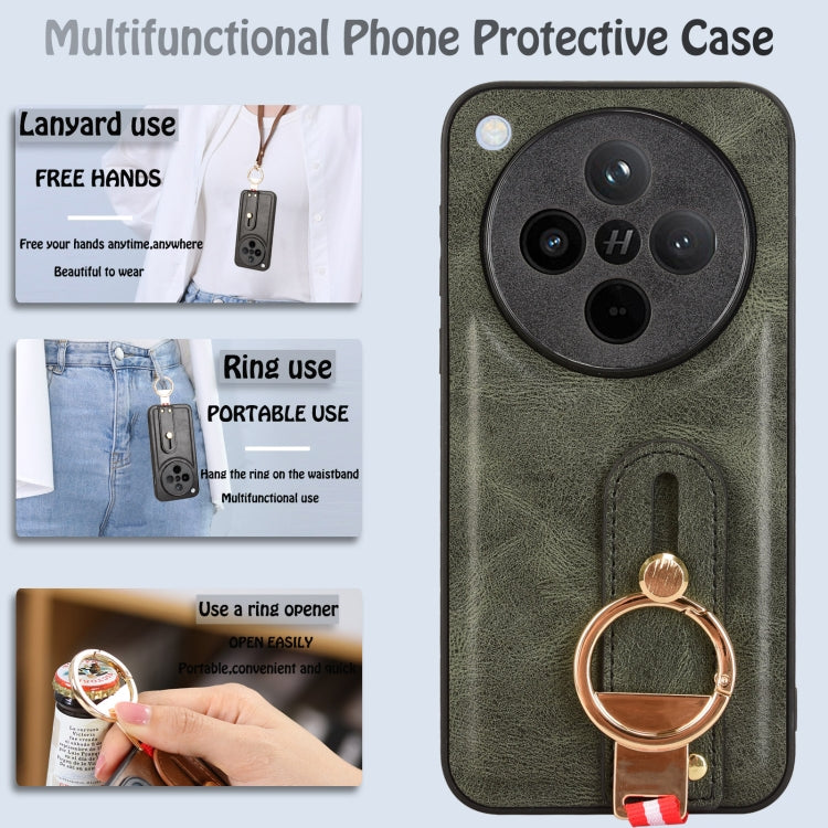 For OPPO Find X8 Wristband Leather Back Phone Case