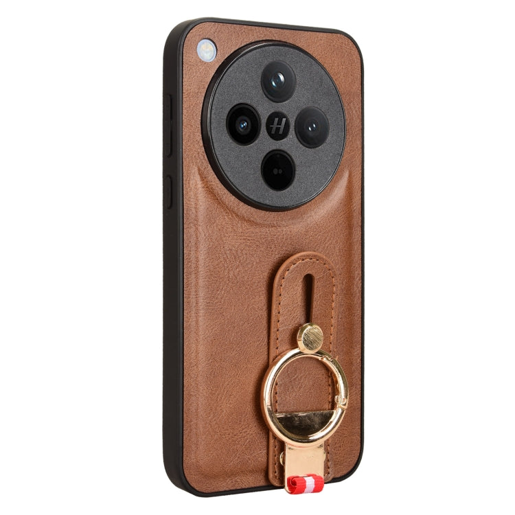 For OPPO Find X8 Wristband Leather Back Phone Case