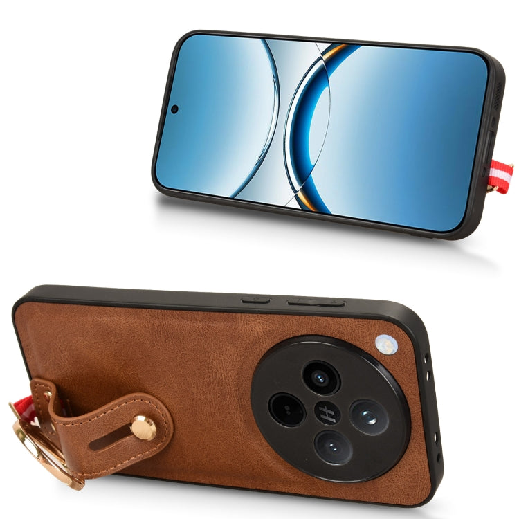 For OPPO Find X8 Wristband Leather Back Phone Case