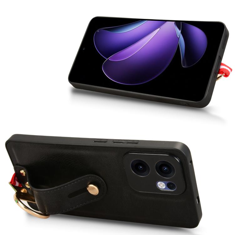 For OPPO Reno13 F 5G Wristband Leather Back Phone Case
