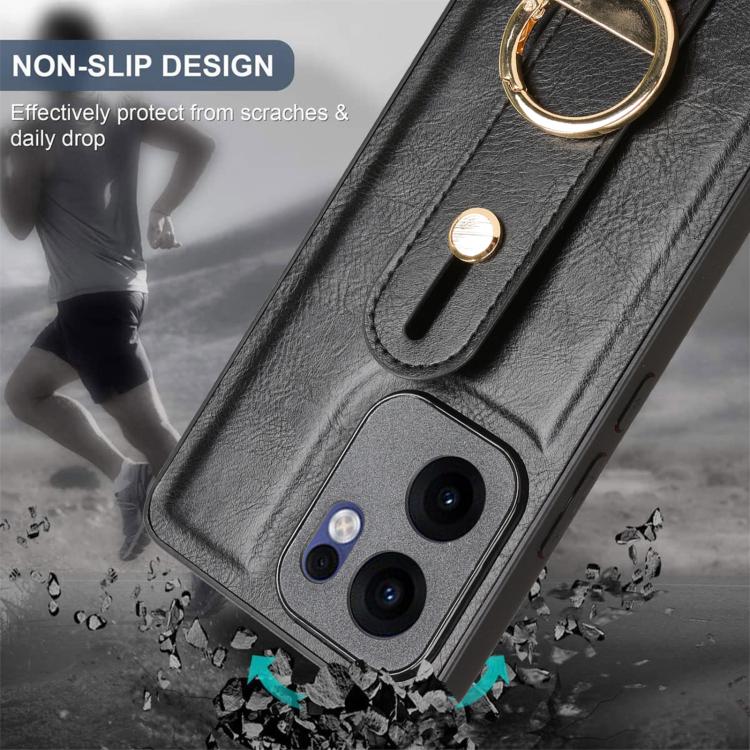 For OPPO Reno13 F 5G Wristband Leather Back Phone Case