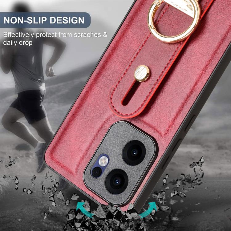 For OPPO Reno13 F 5G Wristband Leather Back Phone Case