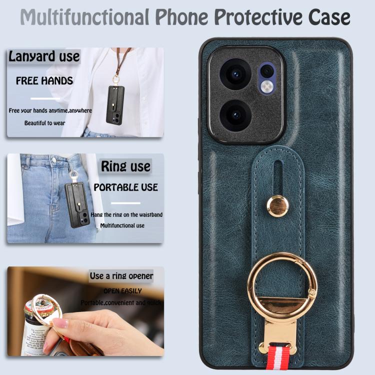 For OPPO Reno13 F 5G Wristband Leather Back Phone Case