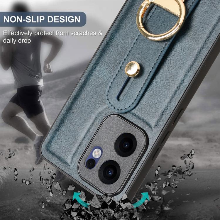 For OPPO Reno13 F 5G Wristband Leather Back Phone Case