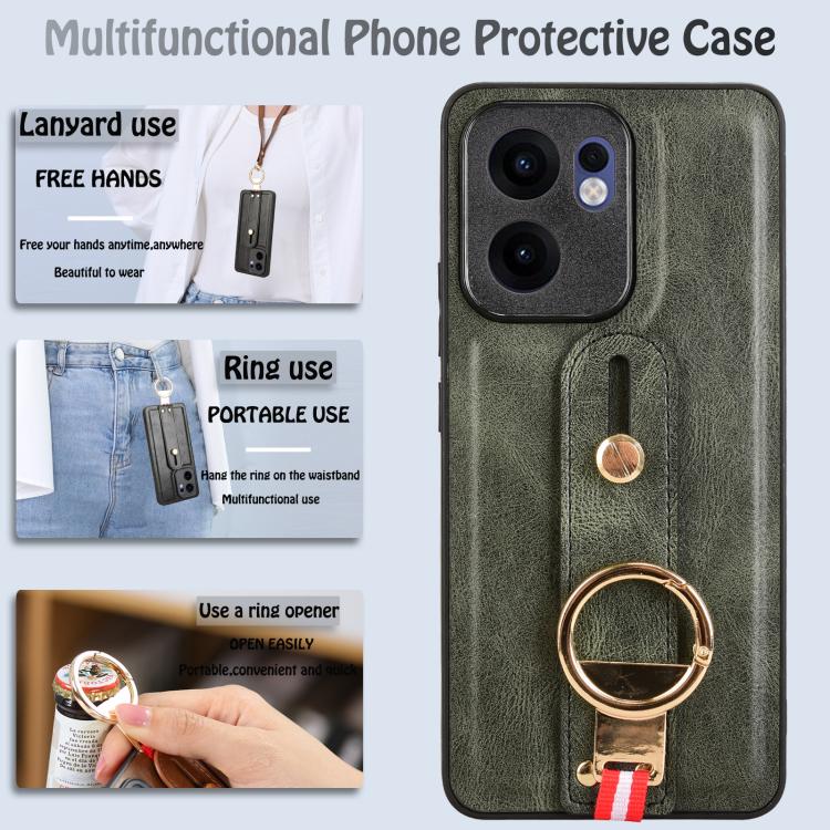 For OPPO Reno13 F 5G Wristband Leather Back Phone Case