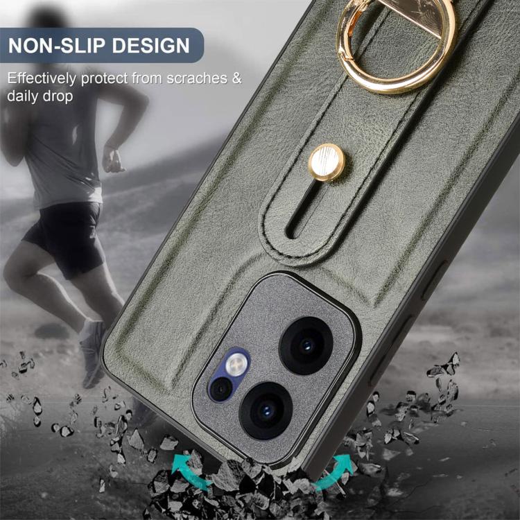 For OPPO Reno13 F 5G Wristband Leather Back Phone Case