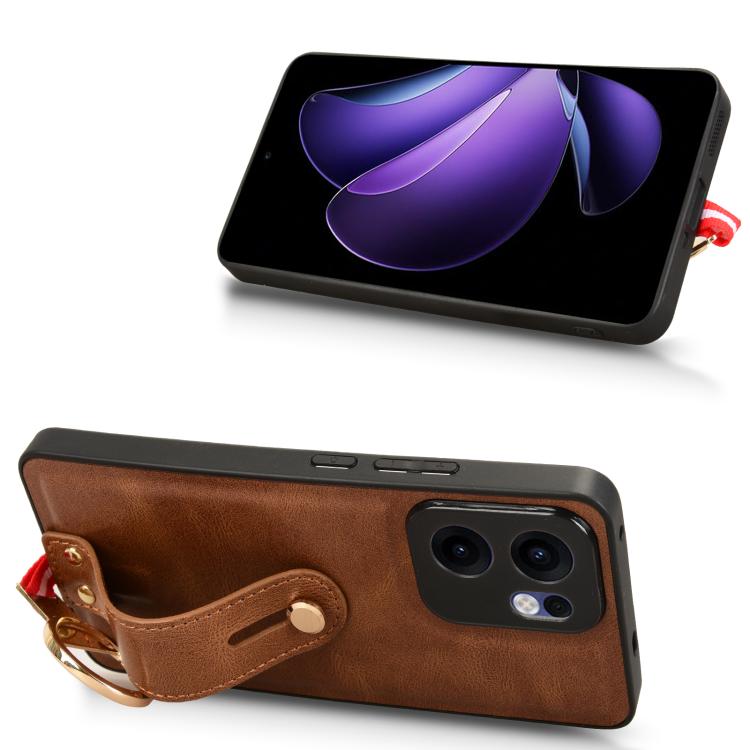 For OPPO Reno13 F 5G Wristband Leather Back Phone Case