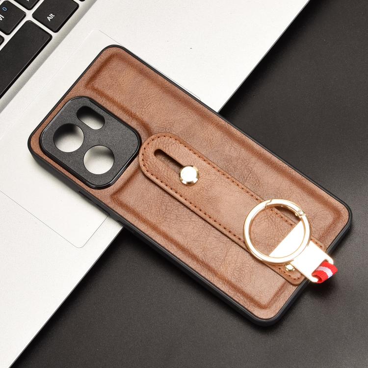 For OPPO Reno13 F 5G Wristband Leather Back Phone Case