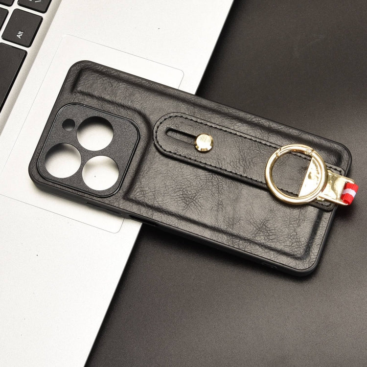 For Realme C63 4G / C61 4G Wristband Leather Back Phone Case