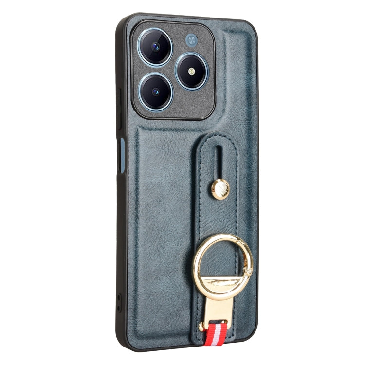 For Realme C63 4G / C61 4G Wristband Leather Back Phone Case