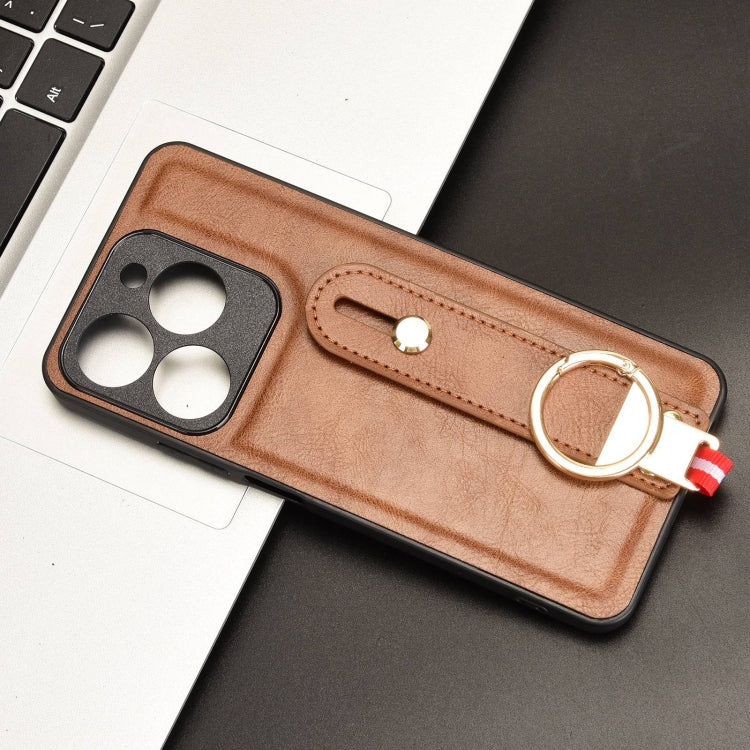 For Realme Narzo N63 4G Wristband Leather Back Phone Case