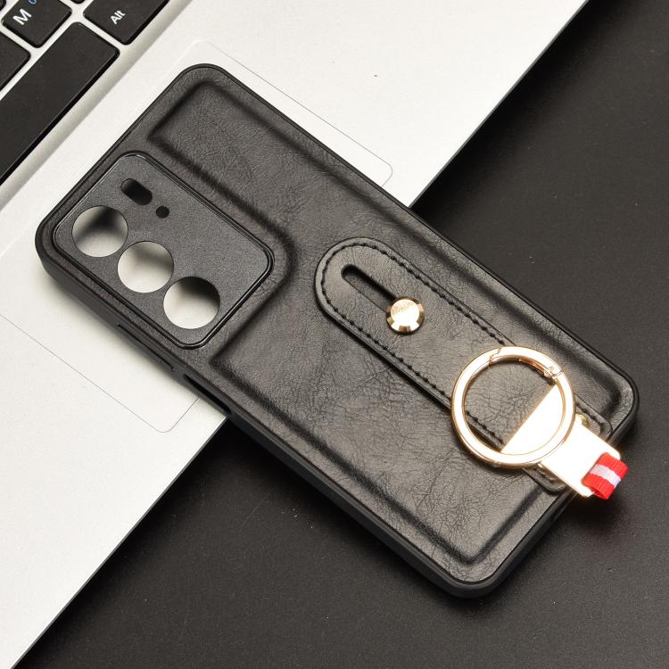 For Realme C75 Wristband Leather Back Phone Case