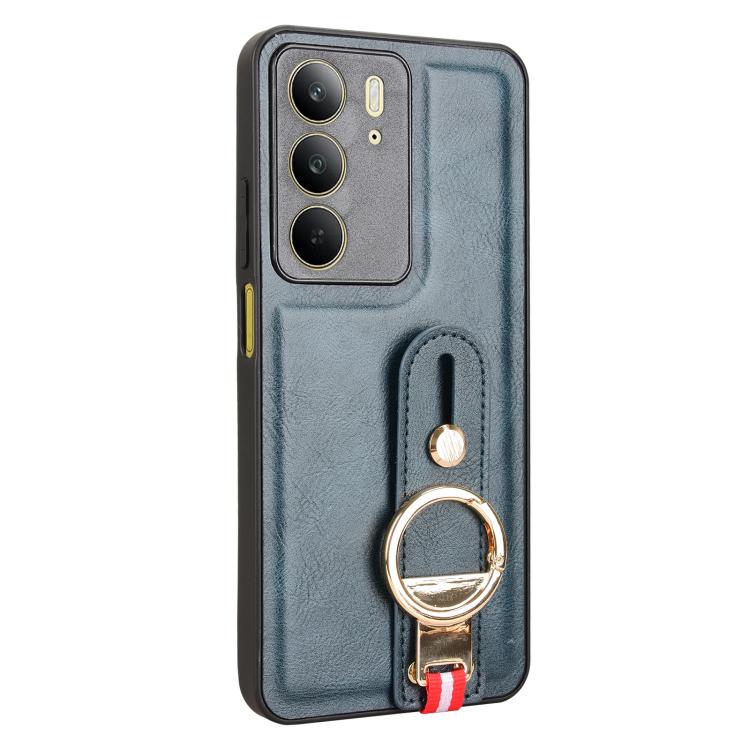 For Realme C75 Wristband Leather Back Phone Case