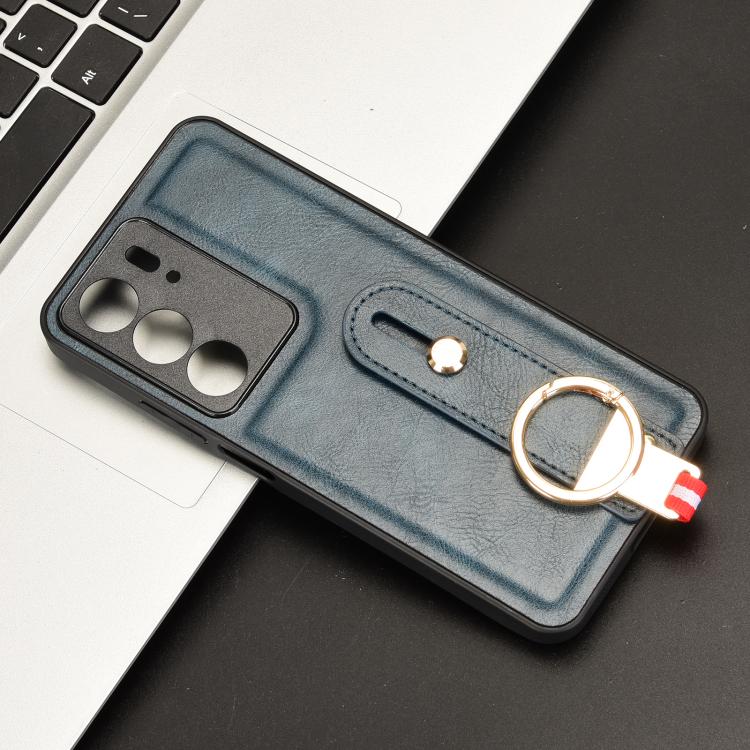 For Realme C75 Wristband Leather Back Phone Case