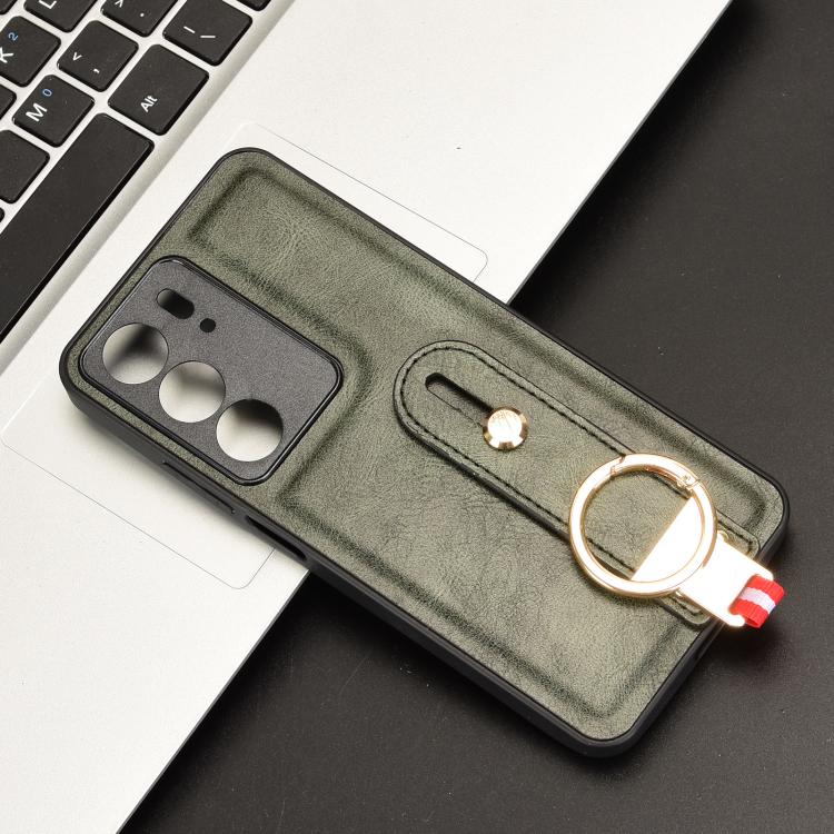 For Realme C75 Wristband Leather Back Phone Case