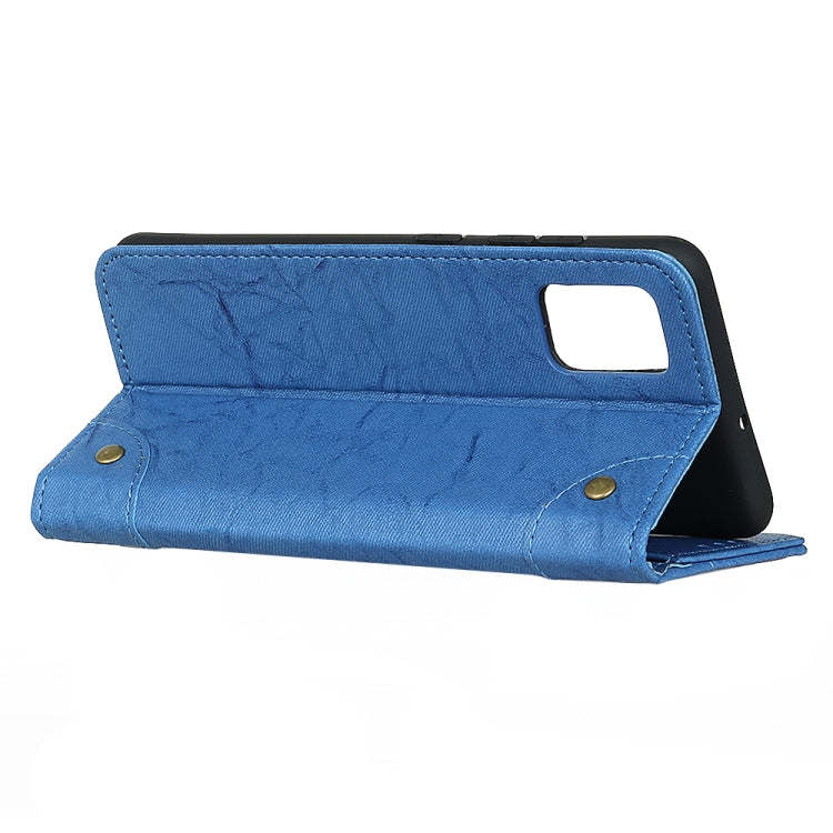 For OPPO Reno4 Copper Buckle Retro Crazy Horse Texture Horizontal Flip Leather Case with Holder & Card Slots & Wallet