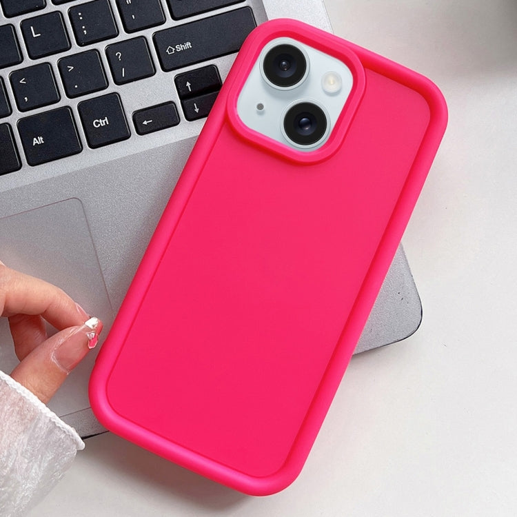 For iPhone 15 Plus Shockproof Frame Frosted TPU Phone Case