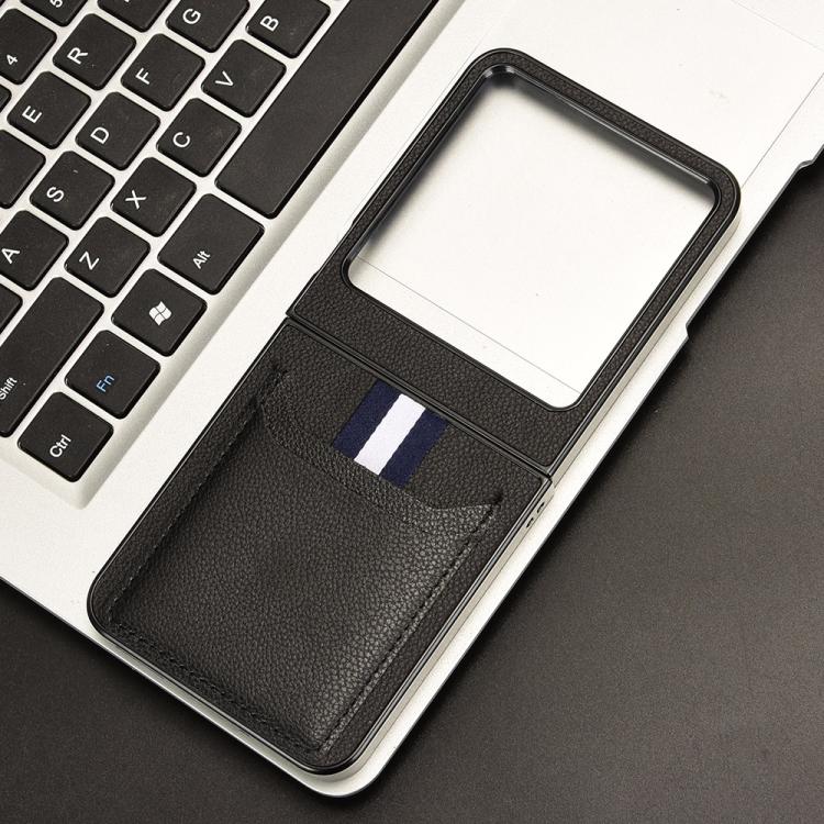 For Tecno Phantom V Flip2 Litchi Texture Card Slots Back Cover Phone Case