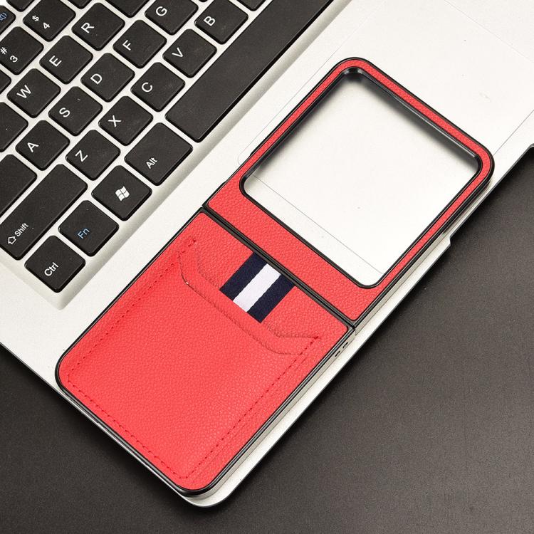 For Tecno Phantom V Flip2 Litchi Texture Card Slots Back Cover Phone Case