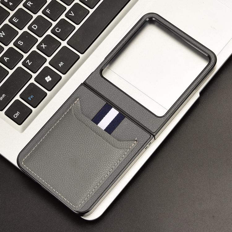 For Tecno Phantom V Flip2 Litchi Texture Card Slots Back Cover Phone Case