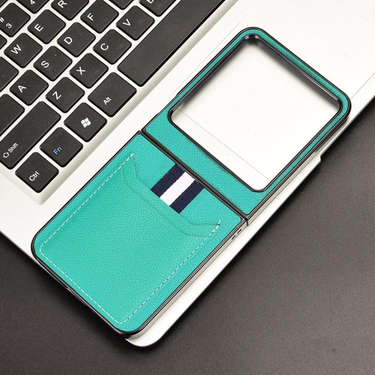 For Tecno Phantom V Flip2 Litchi Texture Card Slots Back Cover Phone Case