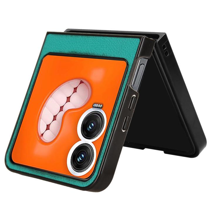For Tecno Phantom V Flip2 Litchi Texture Card Slots Back Cover Phone Case