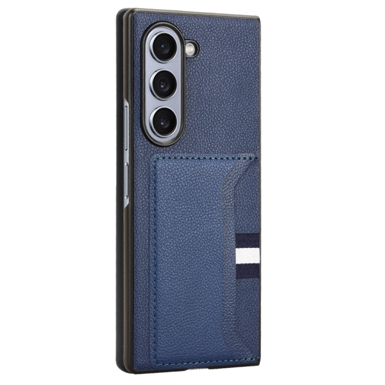 For Samsung Galaxy Z Fold6 Litchi Texture Card Slots Back Cover Phone Case