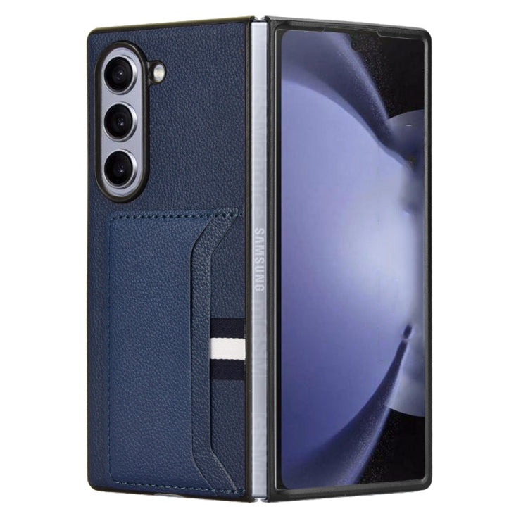 For Samsung Galaxy Z Fold6 Litchi Texture Card Slots Back Cover Phone Case