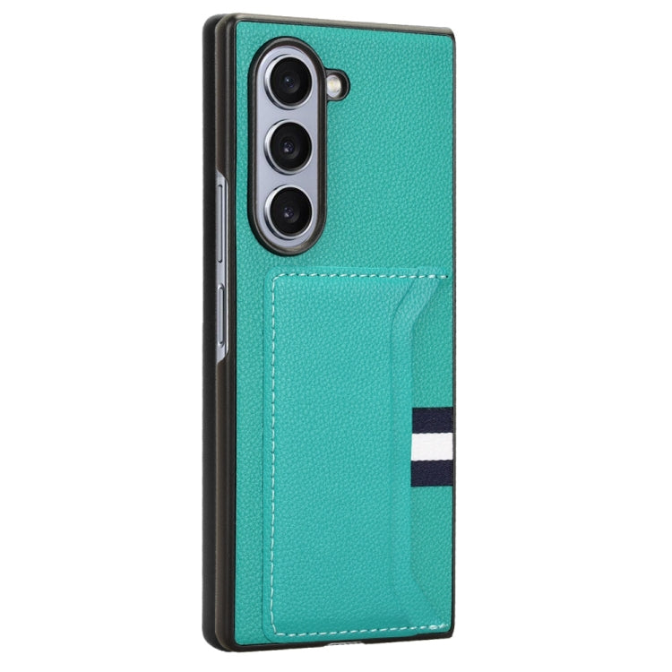 For Samsung Galaxy Z Fold6 Litchi Texture Card Slots Back Cover Phone Case