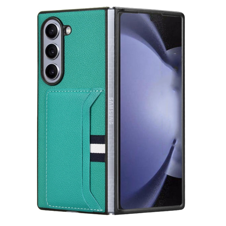 For Samsung Galaxy Z Fold6 Litchi Texture Card Slots Back Cover Phone Case