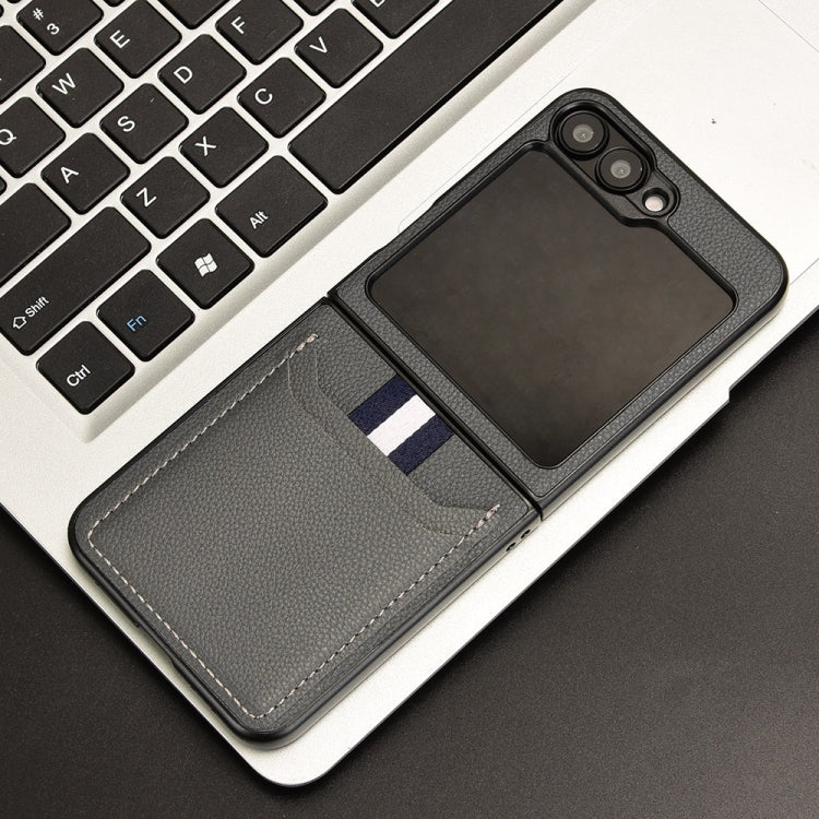 For Samsung Galaxy Z Flip7 FE / Z Flip6 Litchi Texture Card Slots Back Cover Phone Case